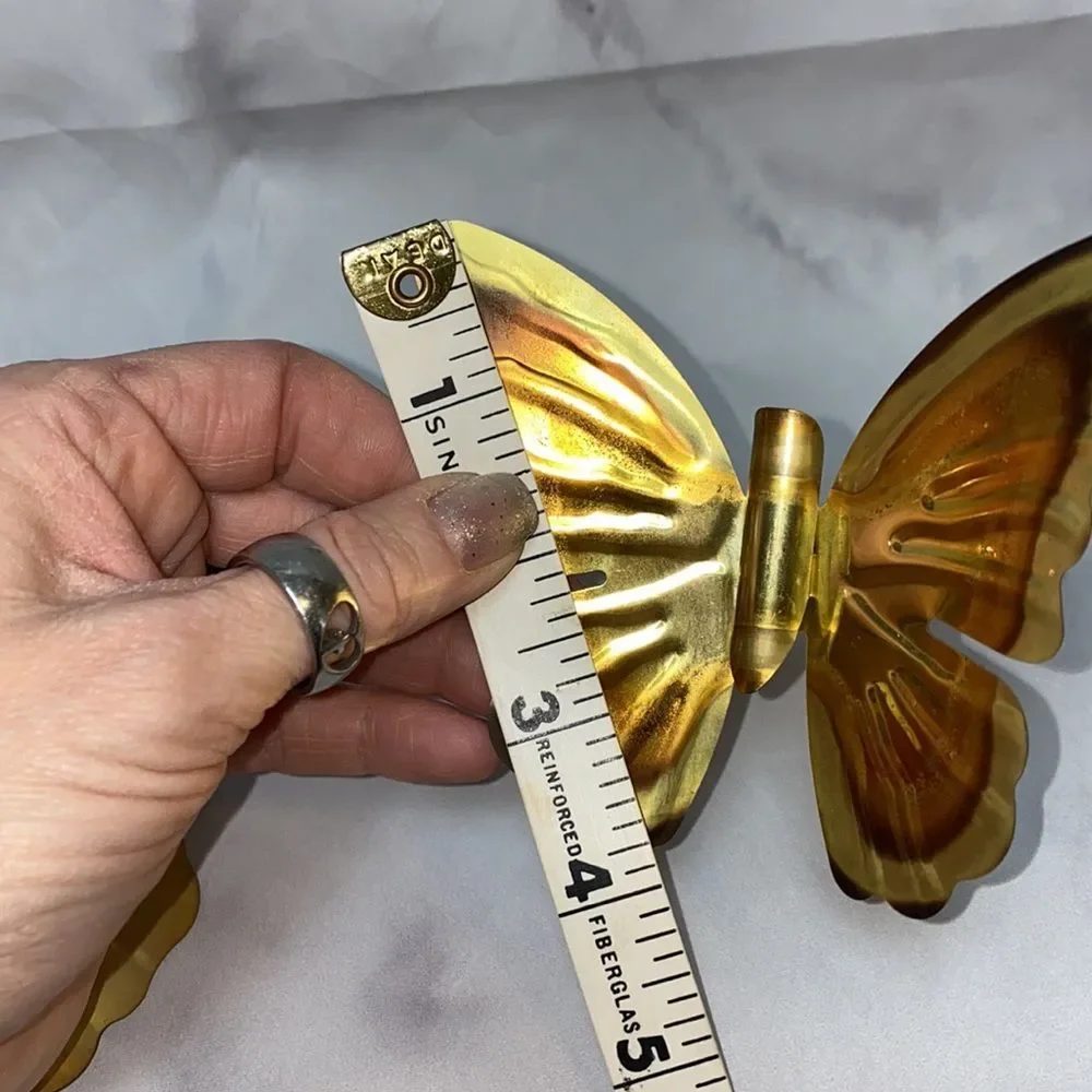 Vintage Home Interiors Brass Butterflies Wall Decor